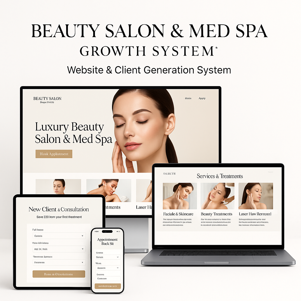 Beauty Salon & Med Spa website and funnel system
